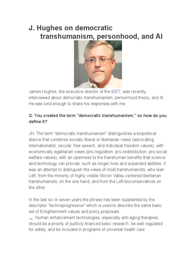 Democratic Transhumanism and AI Ethics | PDF | Transhumanism ...