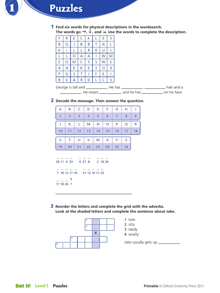 Level 1 Puzzles 1 | PDF