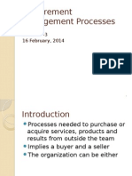 Procurement Management Processes: Lecture #3 16 February, 2014