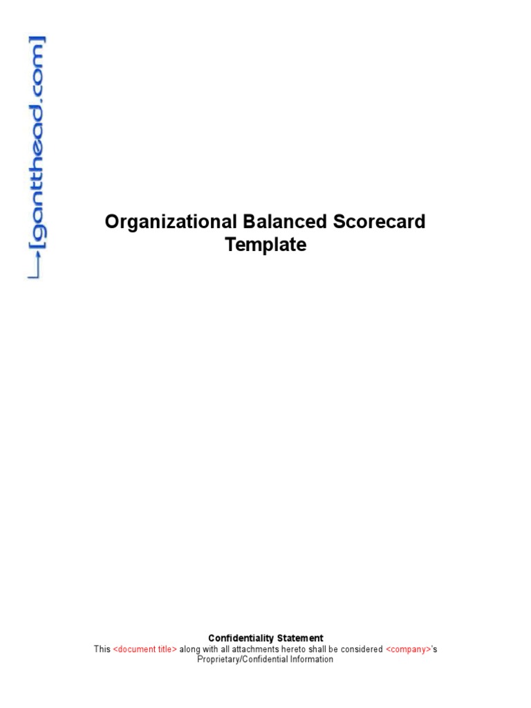 Organizational Balanced Scorecard Template | PDF
