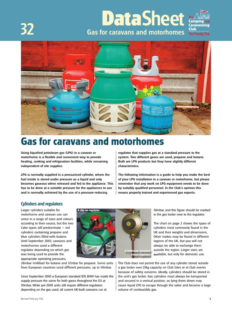 Gas for Caravans Motorhomes Liquefied Petroleum Gas Propane