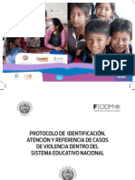 Protocolo de Identificación, Atención y Referencia de Casos de Violencia Dentro Del Sistema Educativo Nacional