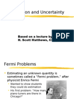 Estimation and Uncertainty: Based On A Lecture by H. Scott Matthews, CMU