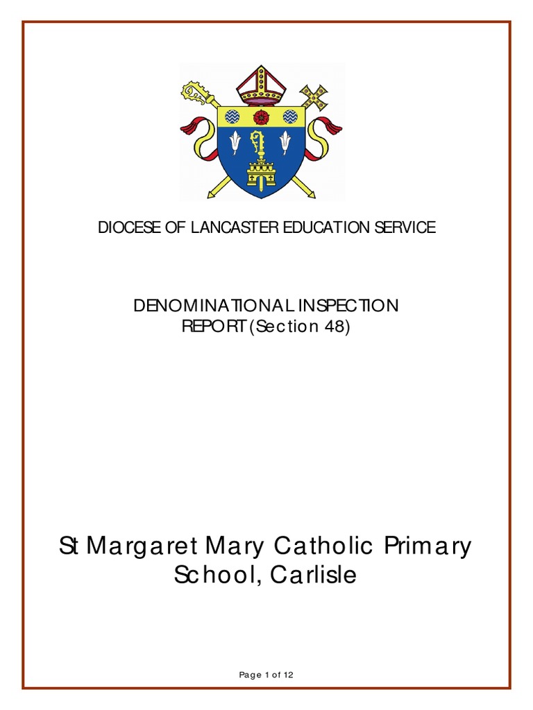 ST Marg Mary Section 48 Diocesan Inspection Report June 2014 | PDF