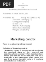 Marketing Control