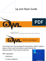 APA Formatting and Style Guide: Purdue OWL Staf Brought To You in Cooperation With The Purdue Online Writing Lab