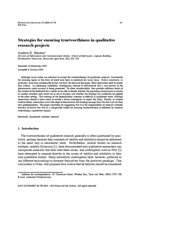 Trustworthy Qualitative Research Trust (Emotion) Free 30day
