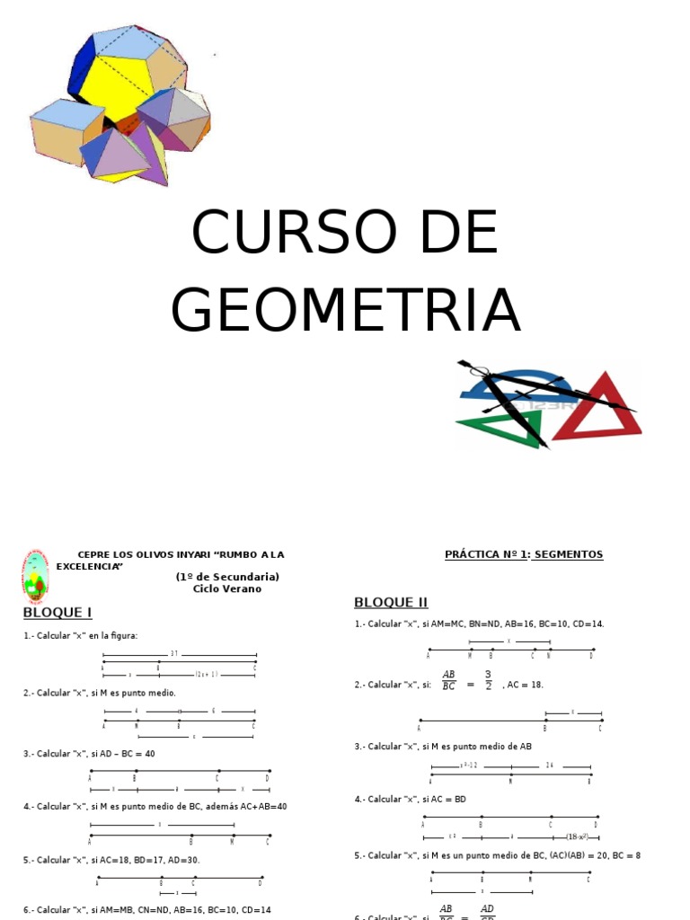 Prácticas de Geometría para Secundaria | PDF | Pendiente | Línea ...