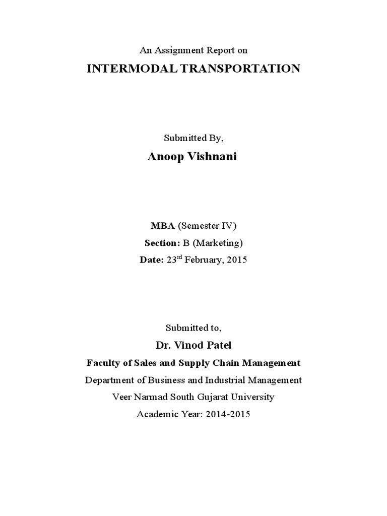 Overview of Intermodal Transportation | PDF | Intermodal Freight ...