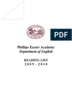 Exeter English Reading List 09-10