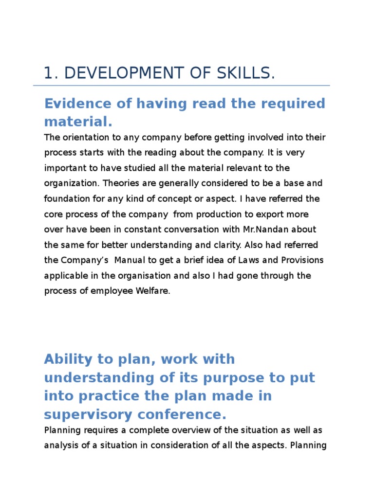 Evaluation Report Employment Human Resource Management