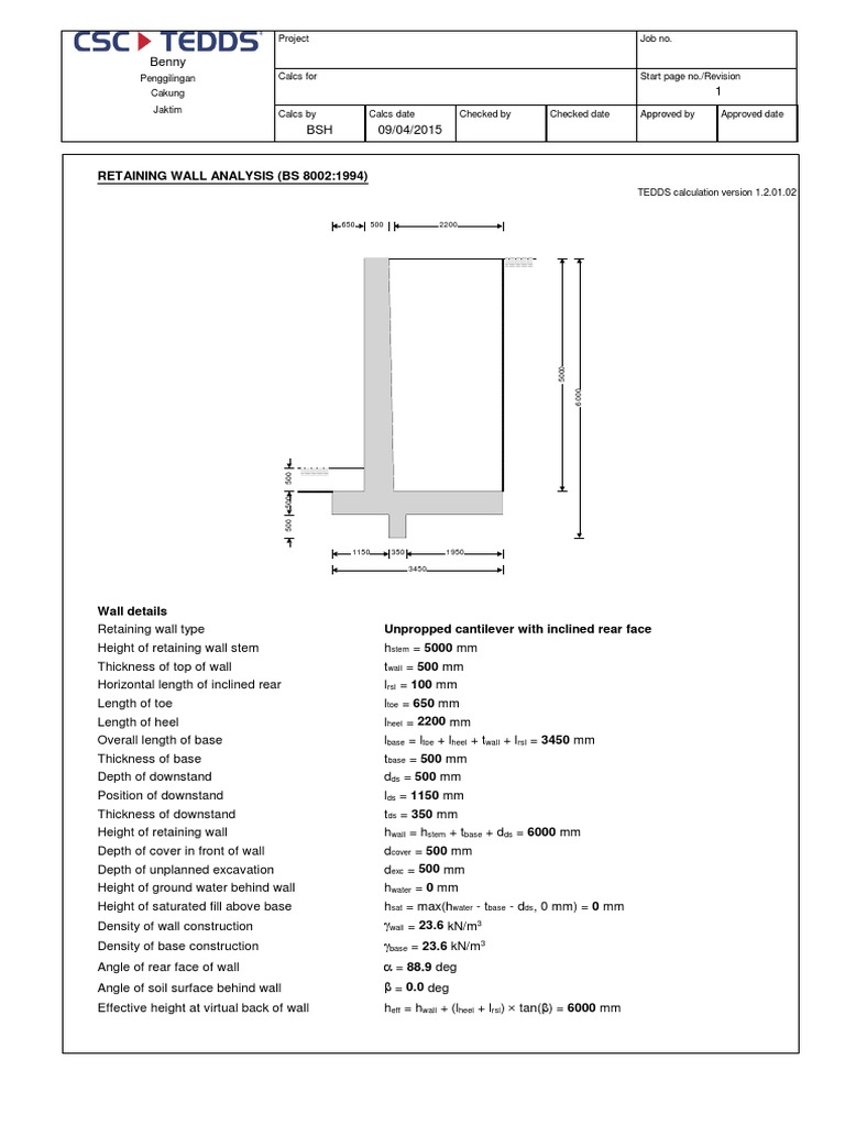 Retaining Wall | PDF | Friction | Continuum Mechanics
