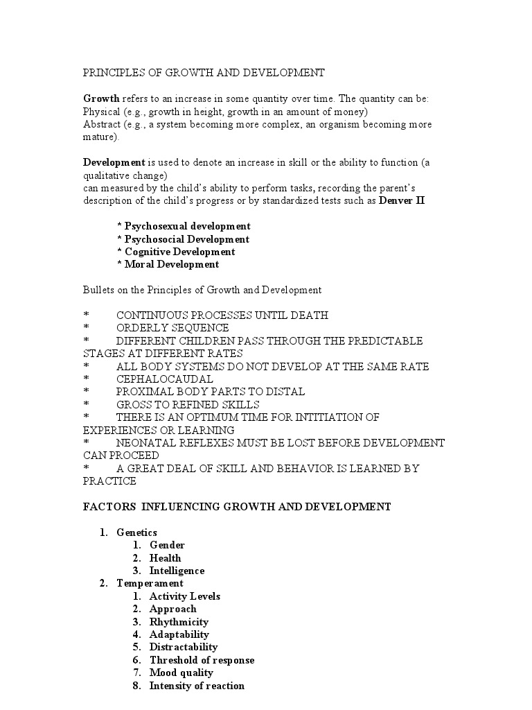 Principles of Child Growth and Development | PDF | Thought ...