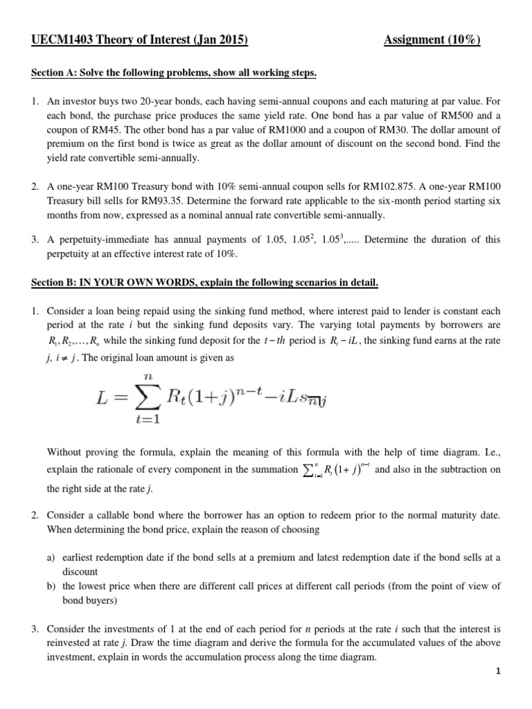 UECM1403 Interest Theory Assignment Guide | PDF