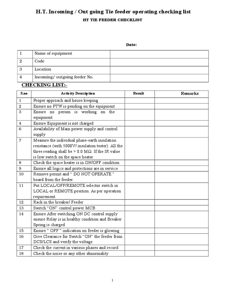 Incoming & Out Going Tie Feeder | PDF | Technology & Engineering