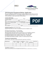 2010 Irrigation Equipment Rebate Application: Customer Information