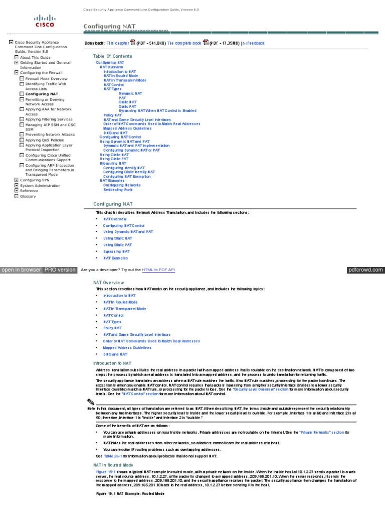 Cisco ASA 8.0 NAT Configuration Guide | PDF