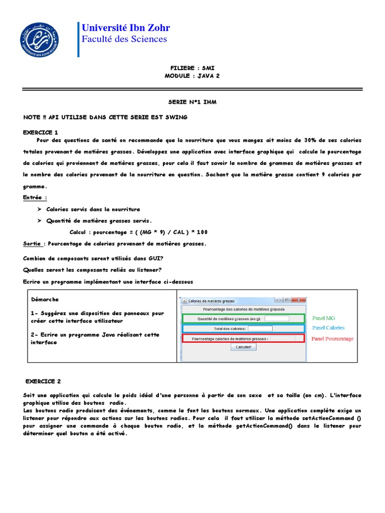 Application Java pour IHM et Calculs | PDF | Java (Langage de ...