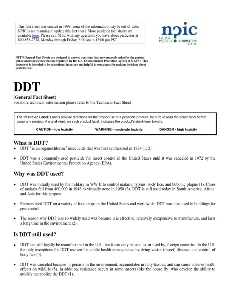 DDT | PDF | Ddt | Toxicity