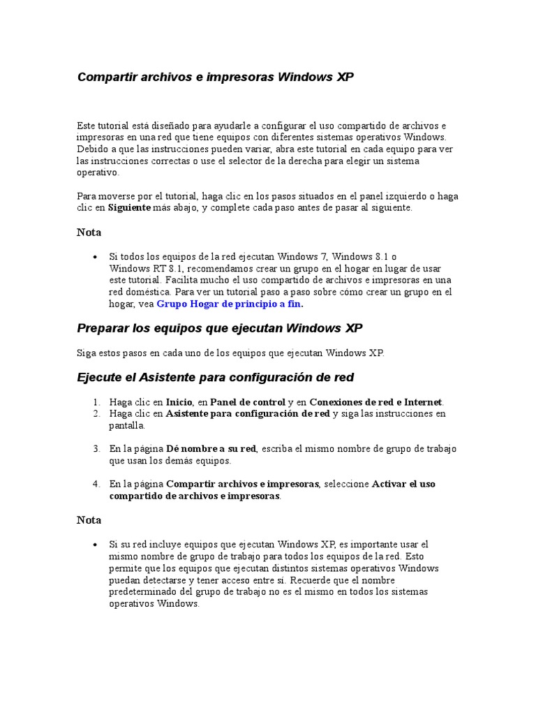 Configura Compartir en Windows XP | PDF | Archivo de computadora ...
