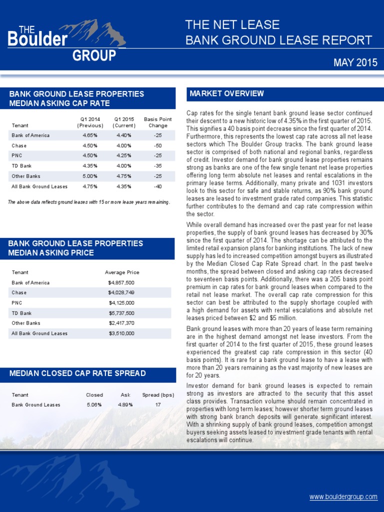 Net Lease Bank Ground Lease Research Report | PDF | Pnc Financial ...