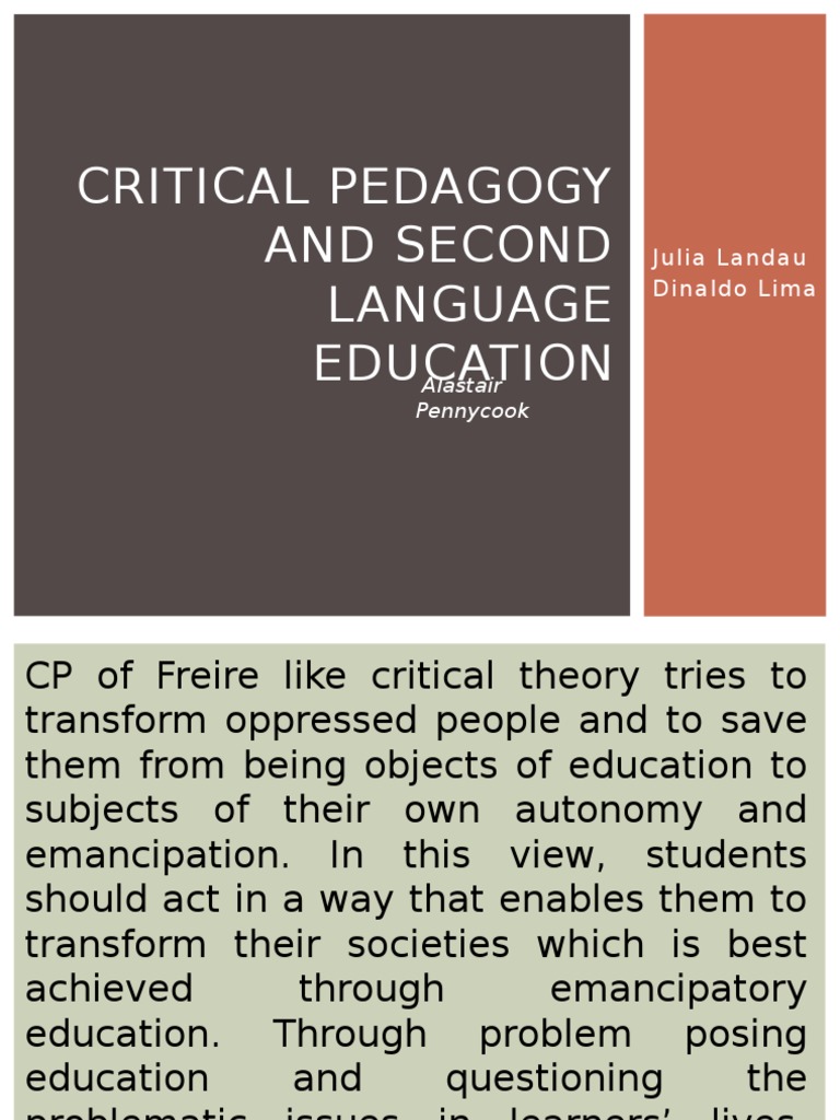 Critical Pedagogy in Language Education | PDF | Sociological Theories ...