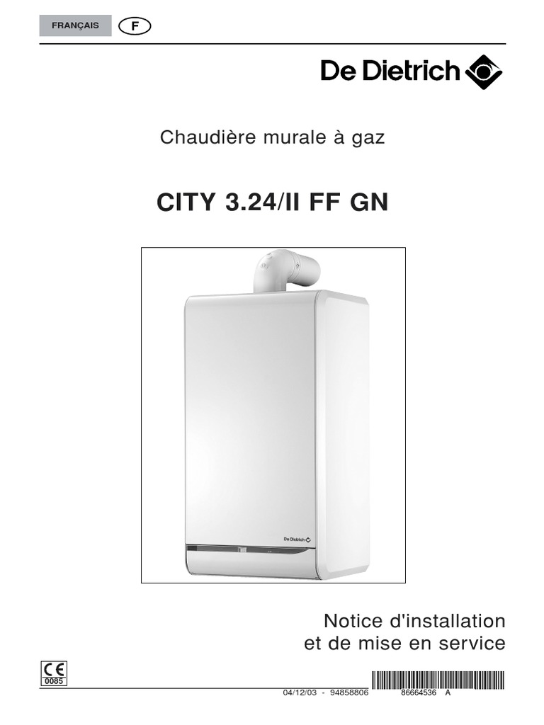 Notice De Dietrich City 2 24 Ff Gn Manuel Chaudiere - de Dietrich - City | PDF | Chaudière | Gaz naturel
