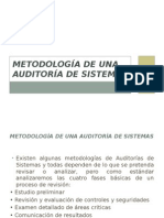 Metodología de Una Auditoría de Sistemas