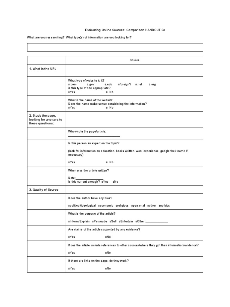 Evaluating Online Sources Guide | PDF | Social Science