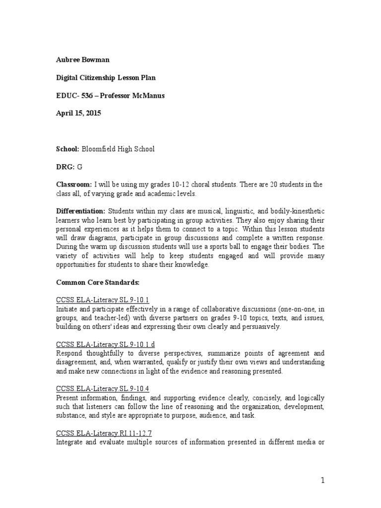 Digital Etiquette Lesson Plan PDF Social Media Popular Culture & Media Studies