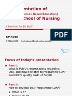 Implementation of OBE in The School of Nursing: (Outcomes-Based Education)