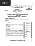 Geografi Stpm Soalan Peperiksaan Percubaan Penggal 1 2016 Pdf