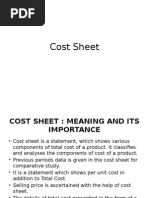 Cost Sheet