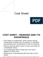 Cost Sheet