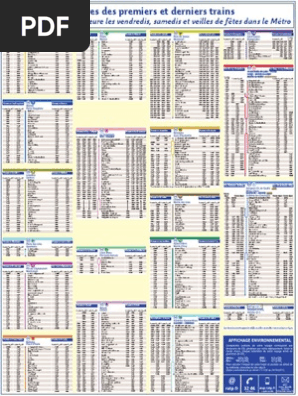 Metro Horaires Transport Ferroviaire Transport Public
