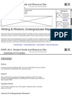 Writing & Rhetoric Undergraduate Major: DWR - B.A. Student Guide and Resource Site