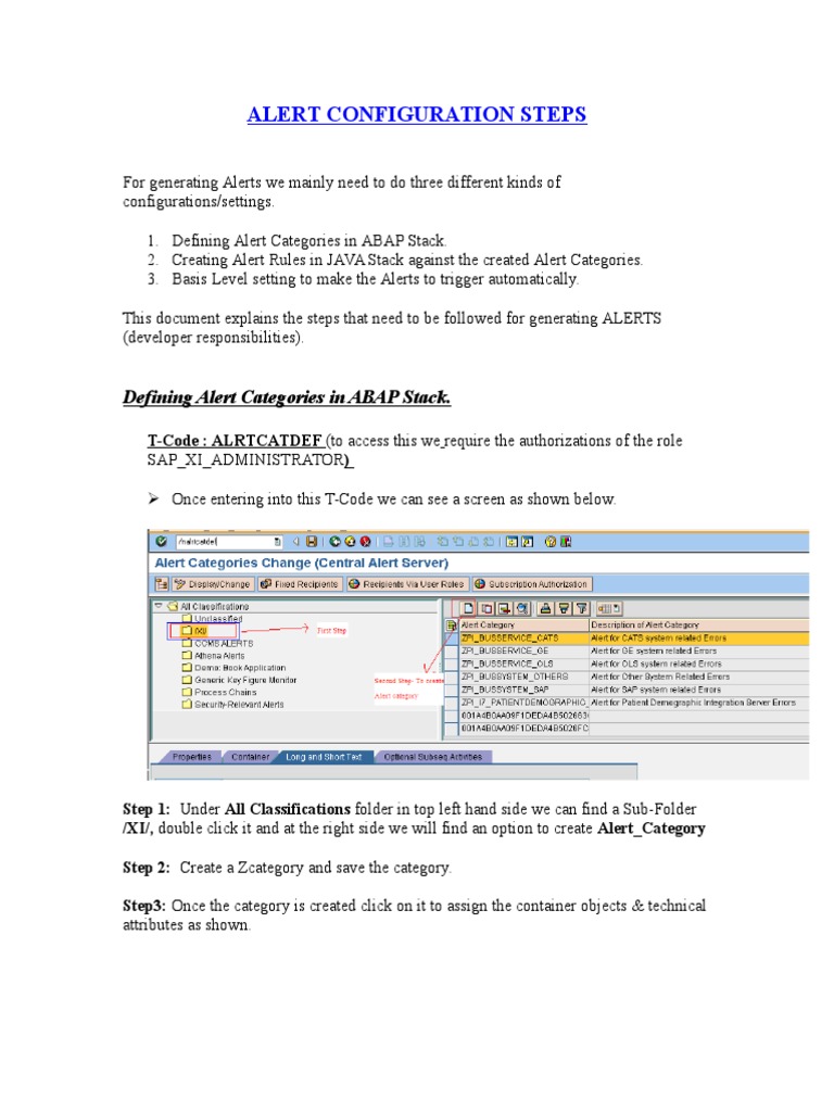 Alert Configuration Steps in SAP | PDF | Namespace | Variable (Computer ...