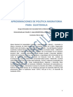 Aproximaciones de Política Migratoria Para Guatemala Versión Sin Editar