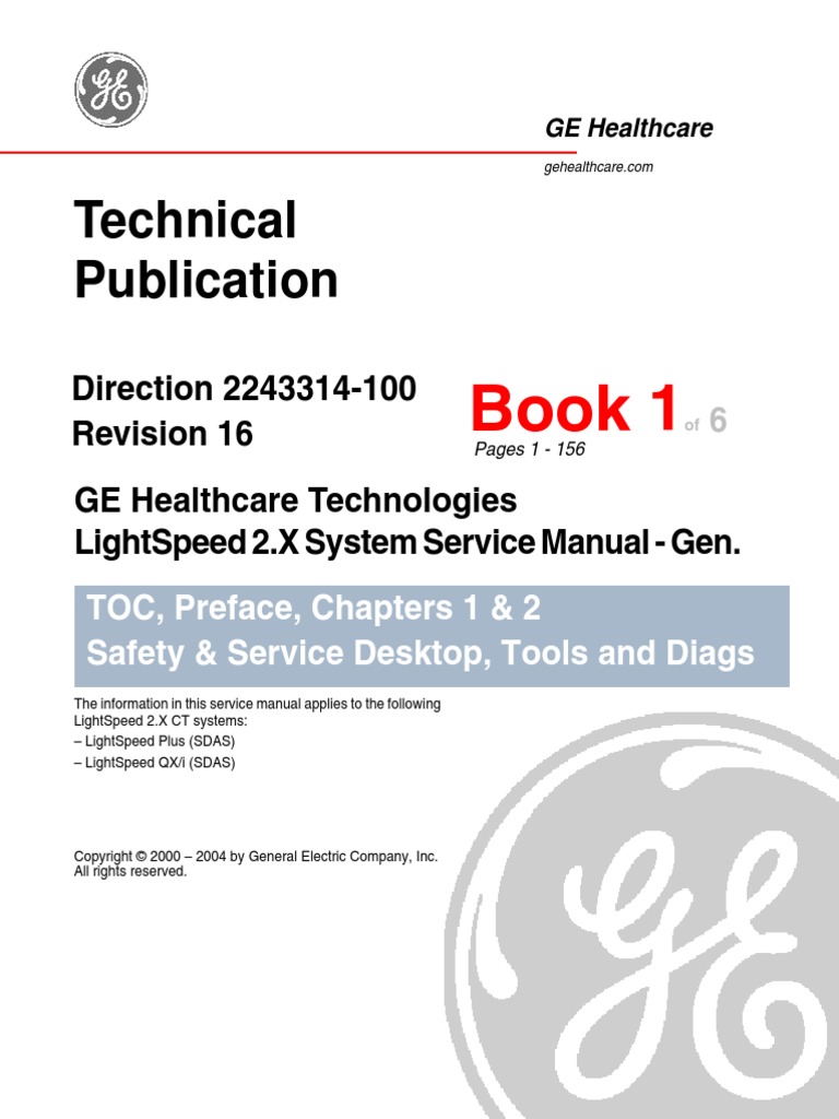 LightSpeed 2.X System Service Manual PDF Switch X Ray