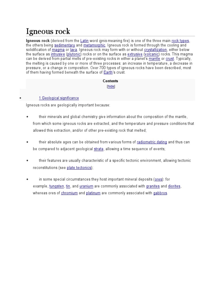 Understanding Igneous Rocks and Their Formation | PDF | Social Science ...