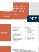 Informe Por Especialidad Sobre El Mercado Laboral: Lingüística y Literatura (Presentación)