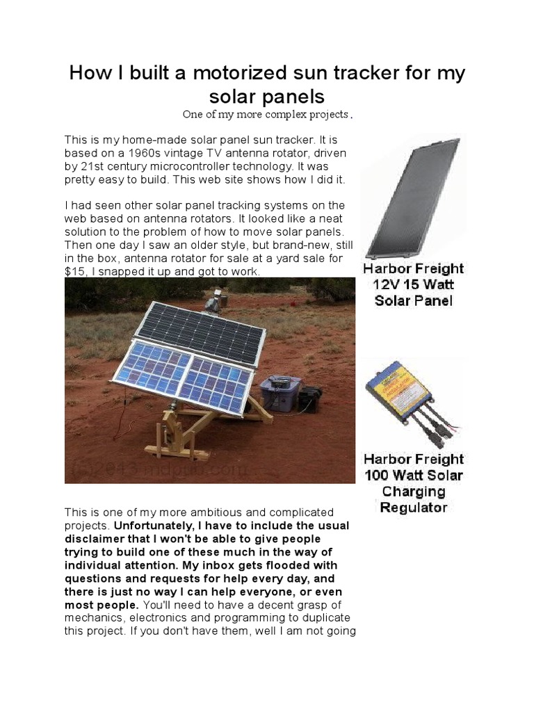 Sun Tracking Solar Panel Screw Relay