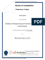 Certificate of Completion For Bloodborne Pathogen Exposure Prevention A Ward