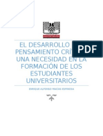 El Desarrollo Del Pensamiento Crítico