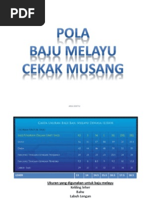 Pola Baju Melayu Cekak Musang Pdf Pdf