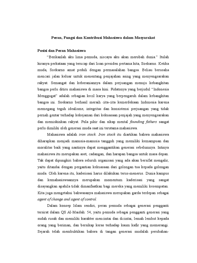 Contoh essay peran mahasiswa bagi bangsa 05 picture