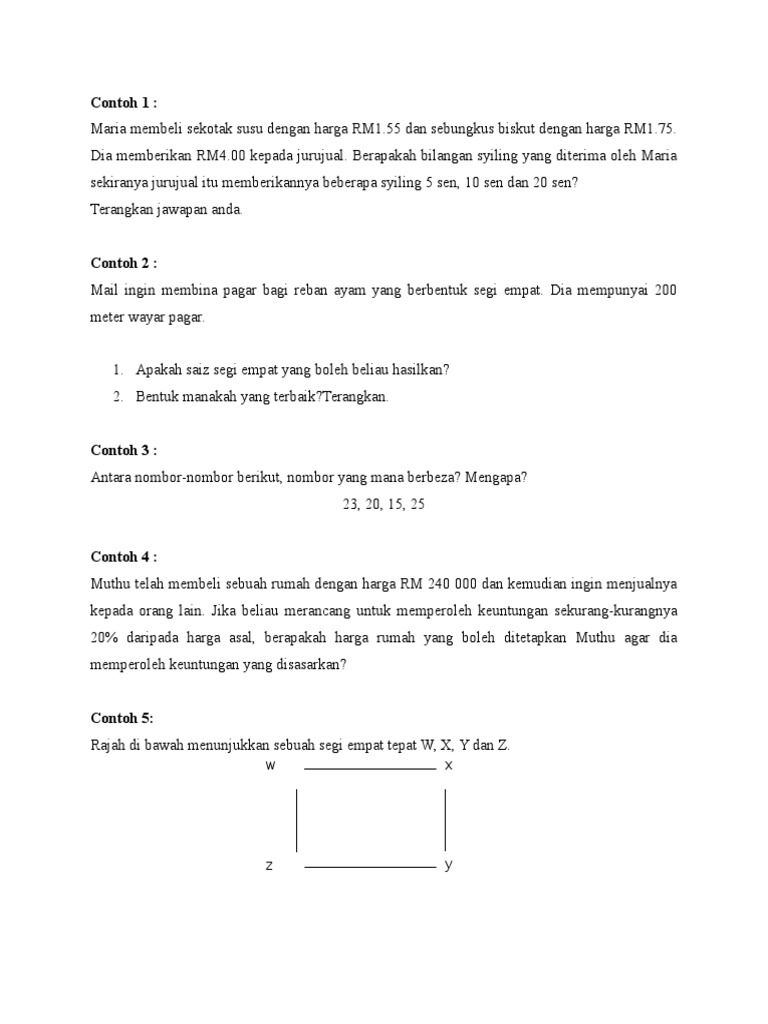 Soalan kbat matematik