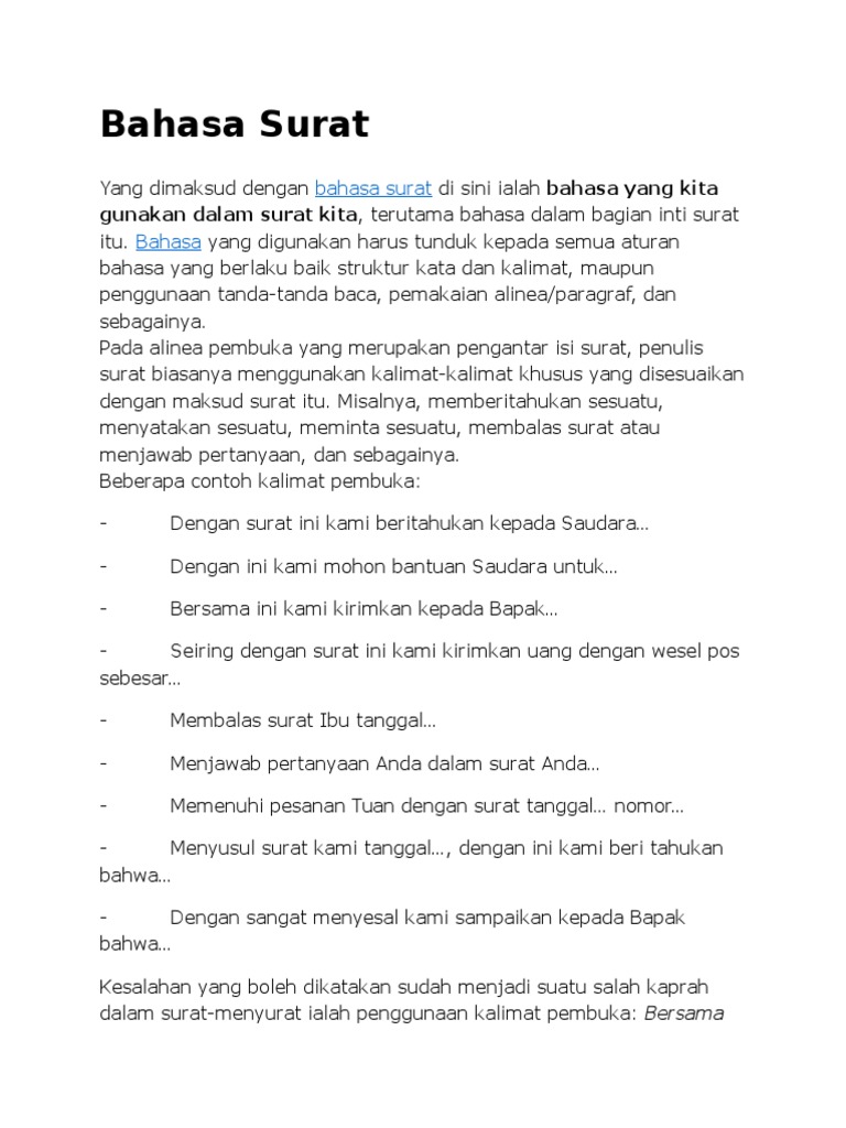 Bahasa Surat