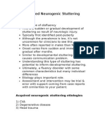 Acquired Neurogenic Stuttering