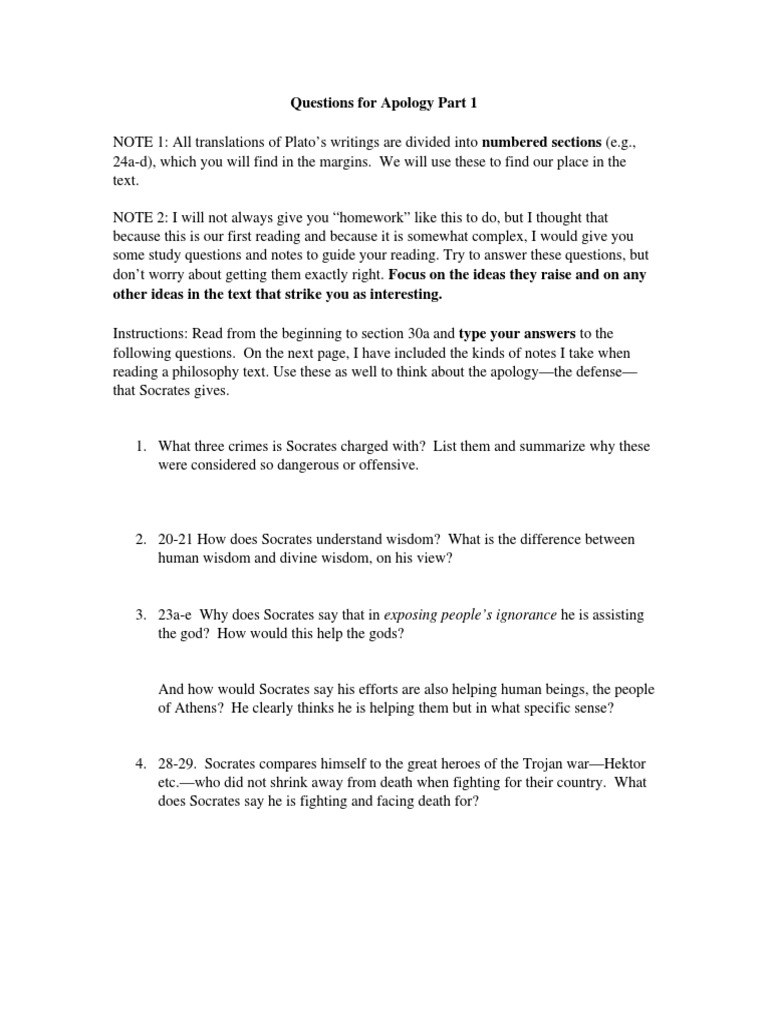 Plato’s Apology Notes Apology (Plato) Socrates Free 30day Trial